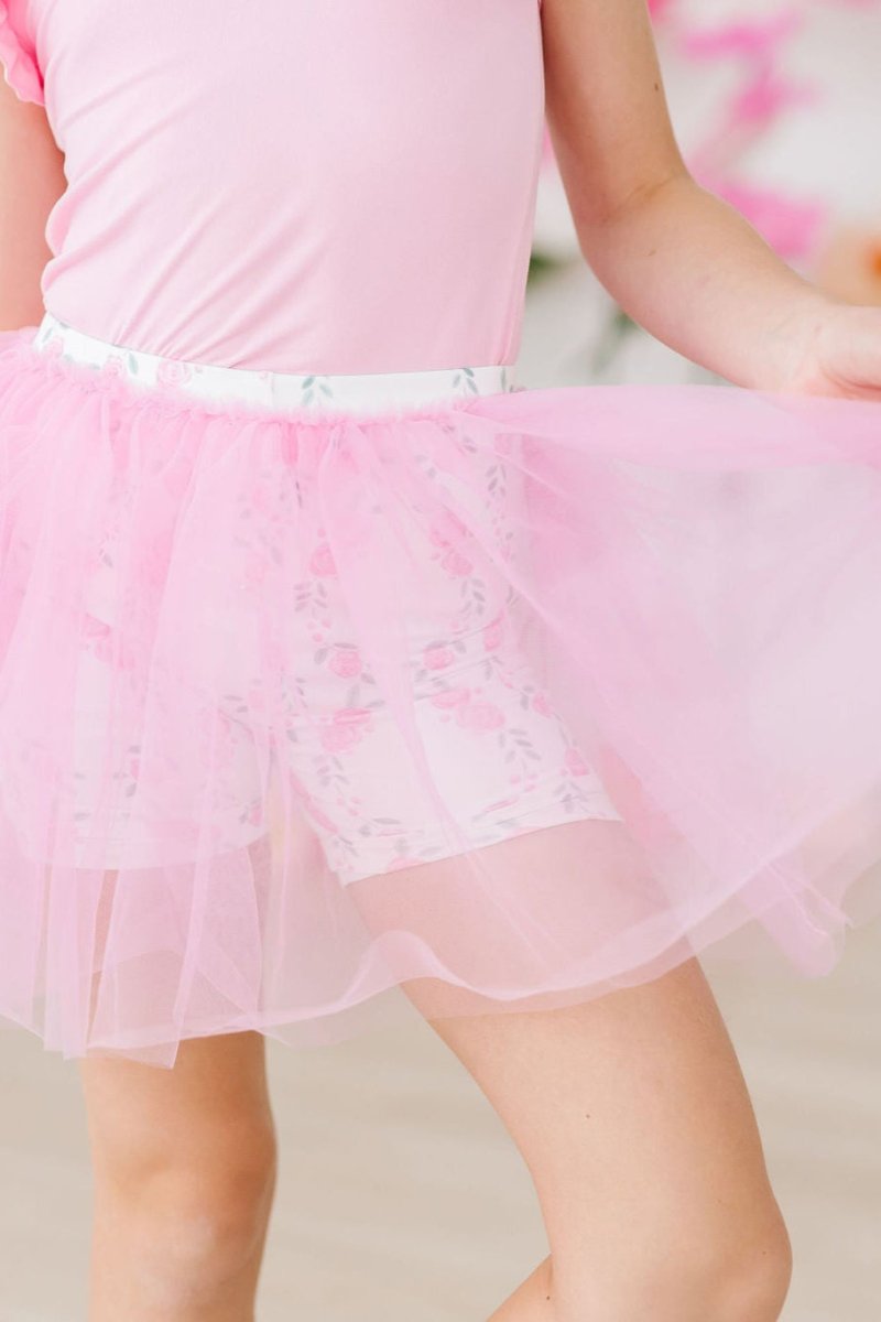 Mila & Rose ® Rosie Posie Tutu Shorts For Girls High Waisted Playwear - Everetts Place Boutique - 