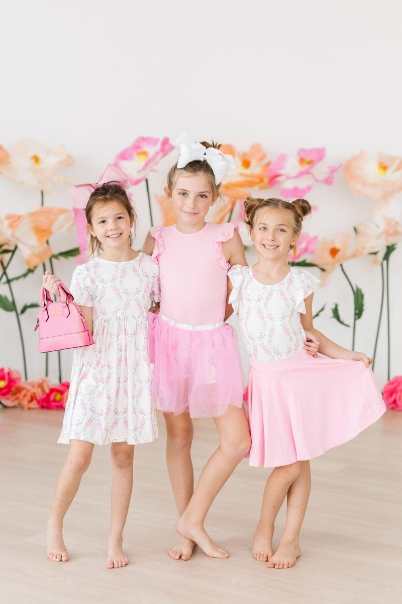 Mila & Rose ® Rosie Posie Tutu Shorts For Girls High Waisted Playwear - Everetts Place Boutique - 
