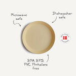 Mushie Round Dinnerware Plates BPA Free Plastic Set Dishwasher Microwave Safe - Home & Garden > Kitchen & Dining > Tableware > Dinnerware > Plates Dinnerware