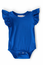Royal Blue Short Sleeve Flutter Bodysuit For Baby Girls Mila & Rose ® Everetts Place: Online Boutique