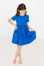 Mila & Rose ® Royal Blue Short Sleeve Pocket Twirl Dress For Girls - Apparel & Accessories > Clothing > Dresses Twirl Pocket Dress S/S