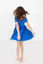 Mila & Rose ® Royal Blue Short Sleeve Pocket Twirl Dress For Girls - Apparel & Accessories > Clothing > Dresses Twirl Pocket Dress S/S
