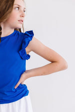 Mila & Rose ® Royal Blue Short Sleeve Ruffle Tee Mila And Rose For Women - Everetts Place Boutique - 