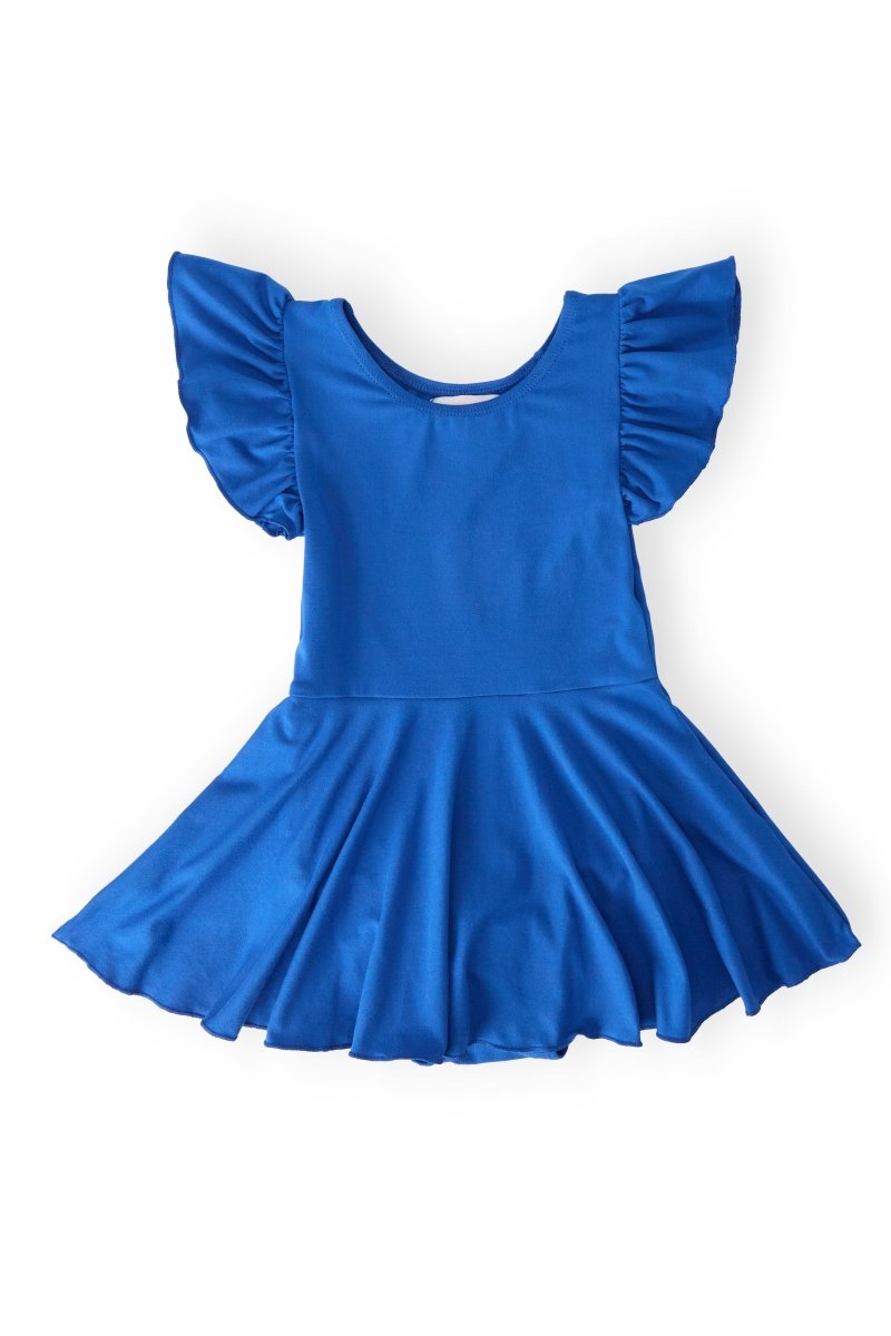 Mila & Rose ® Royal Blue Short Sleeve Twirl Leotard for Toddlers Deluxe - Everetts Place Boutique - 
