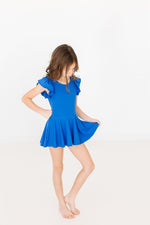 Mila & Rose ® Royal Blue Short Sleeve Twirl Leotard for Toddlers Deluxe - Everetts Place Boutique - 