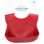 Three Little Tots Ruby Red Silicone Baby Bib - 