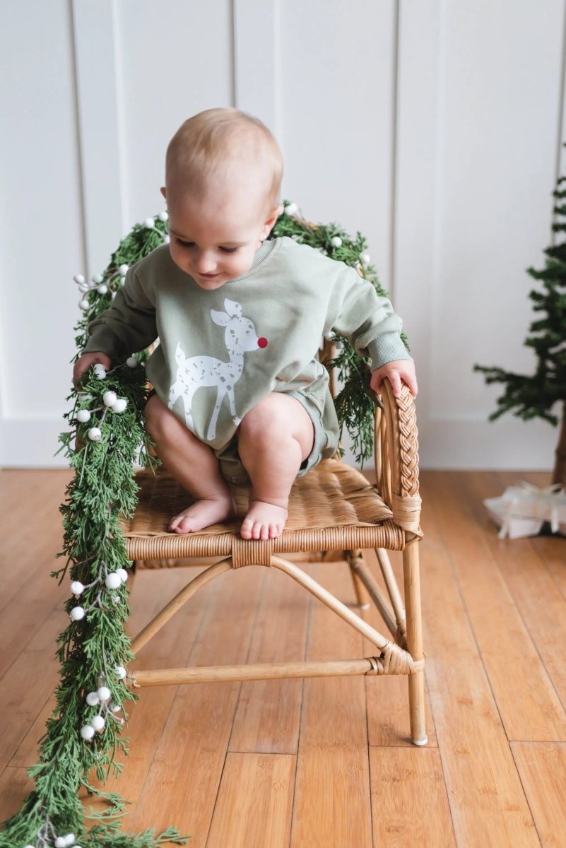 Little Joy Co. Rudolph Sweatshirt Romper - Everetts Place Boutique - 