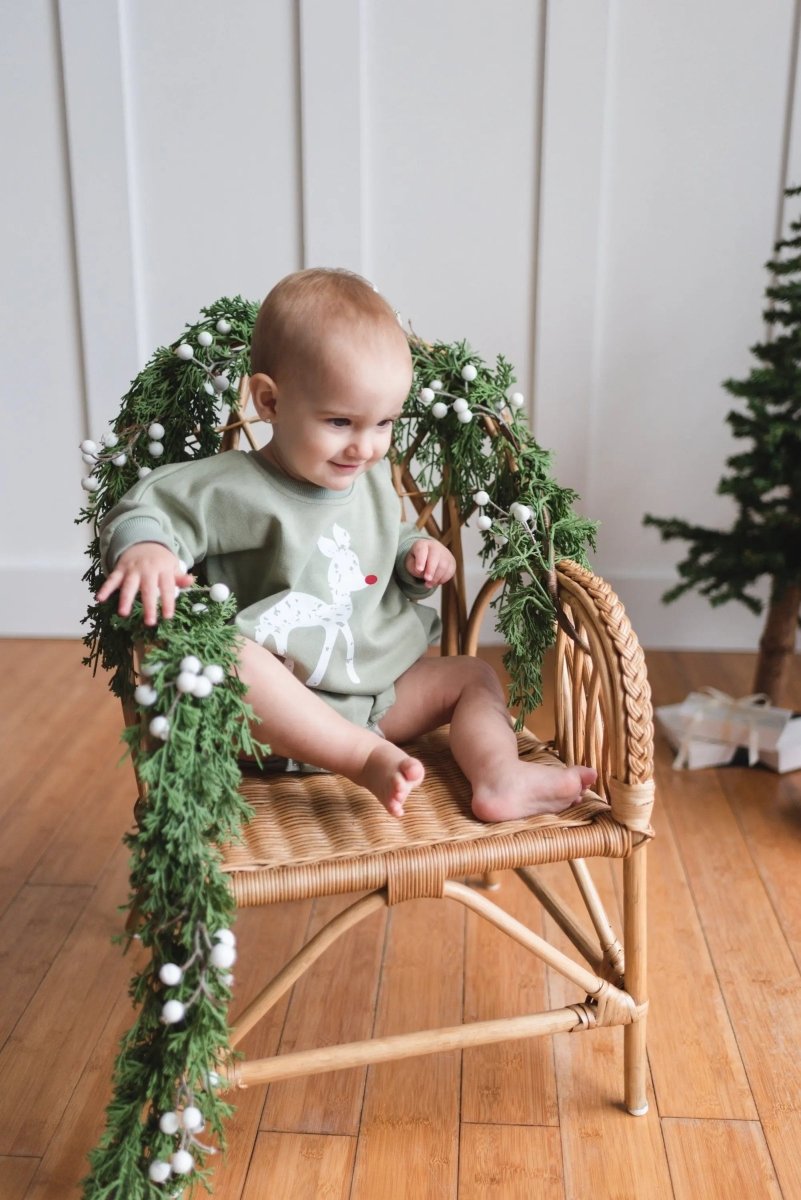 Little Joy Co. Rudolph Sweatshirt Romper - Everetts Place Boutique - 