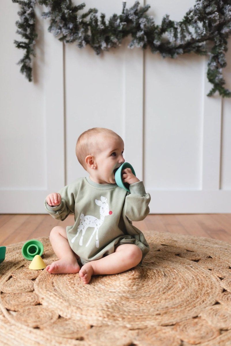 Little Joy Co. Rudolph Sweatshirt Romper - Everetts Place Boutique - 