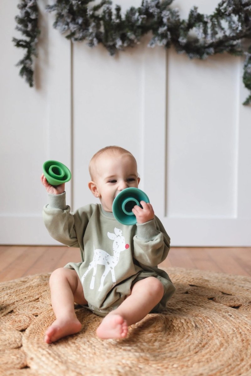 Little Joy Co. Rudolph Sweatshirt Romper - Everetts Place Boutique - 
