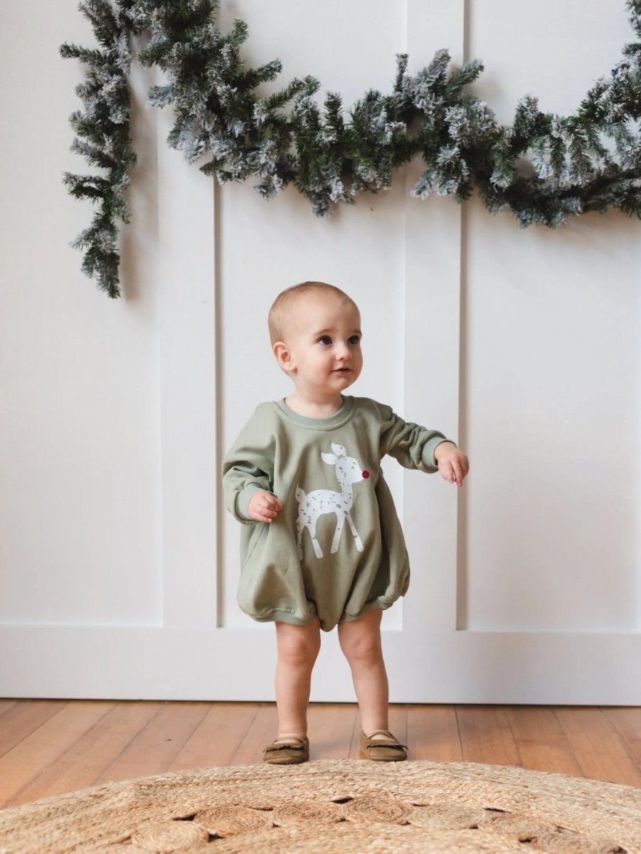 Little Joy Co. Rudolph Sweatshirt Romper - Everetts Place Boutique - 