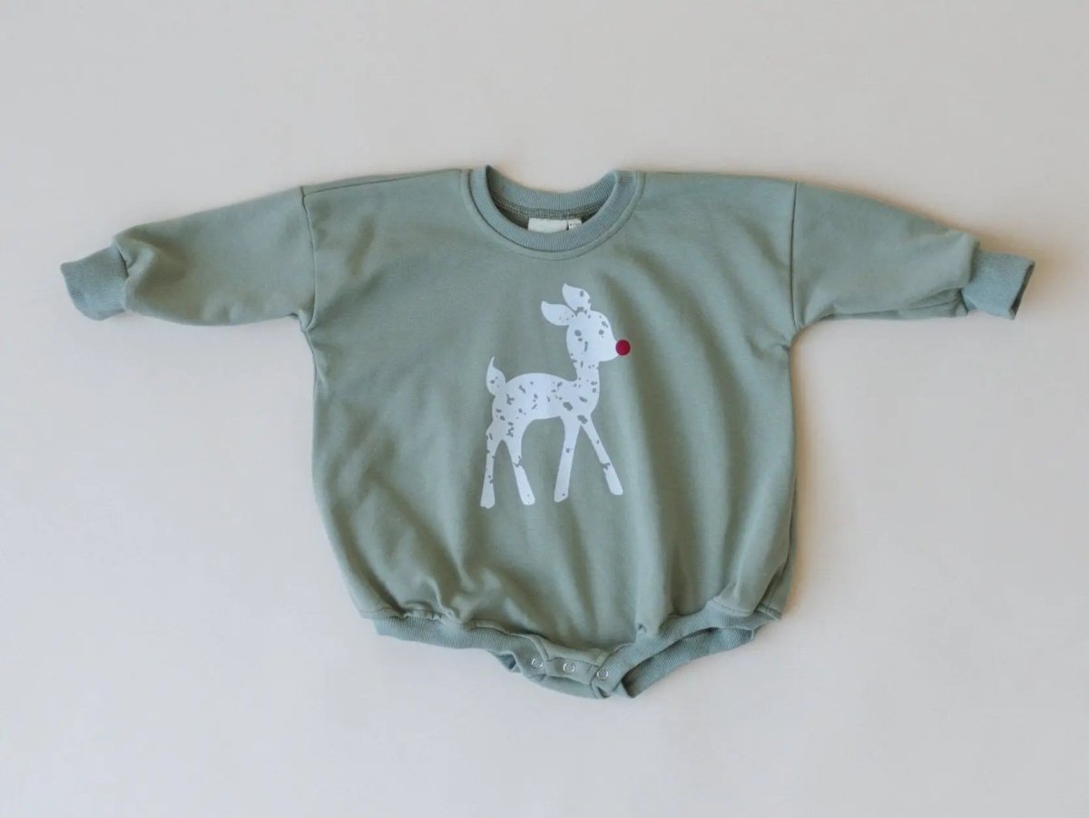 Little Joy Co. Rudolph Sweatshirt Romper - Everetts Place Boutique - 