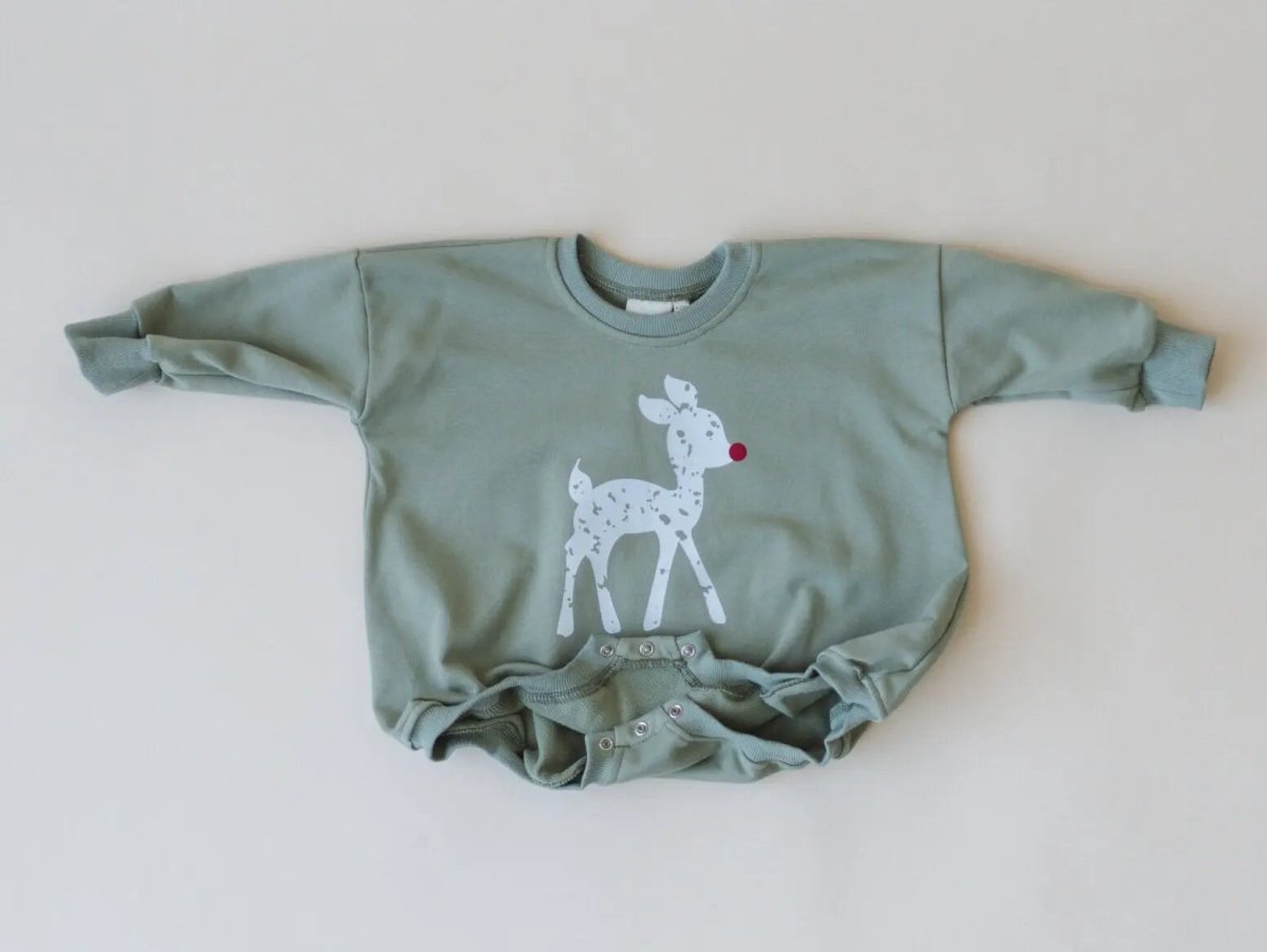 Little Joy Co. Rudolph Sweatshirt Romper - Everetts Place Boutique - 