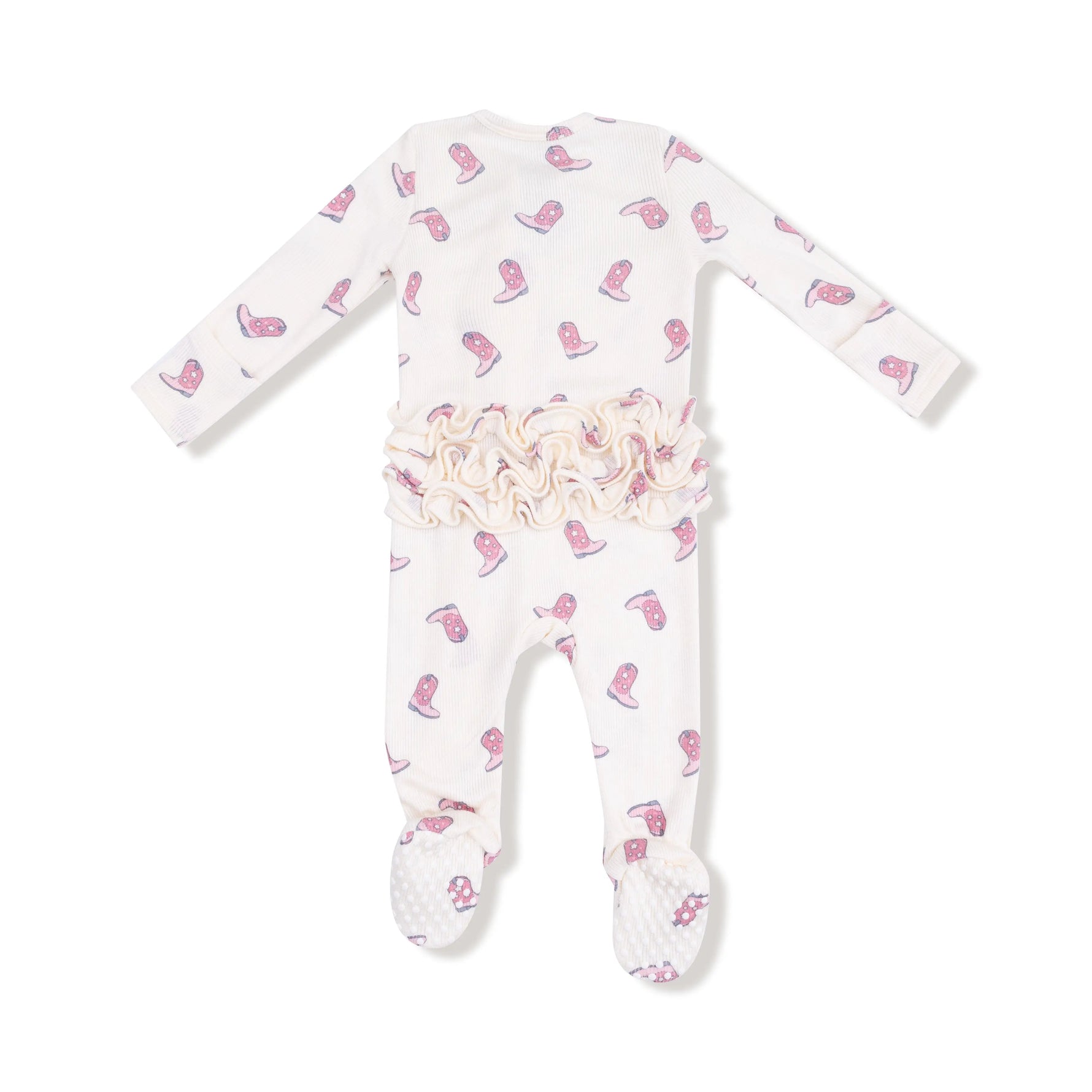 Angel Dear Ruffle Back Zipper Footie 2 Way Easy Diaper Changes Cozy - Apparel & Accessories > Clothing > Baby & Toddler Clothing > Baby & Toddler Sleepwear 653