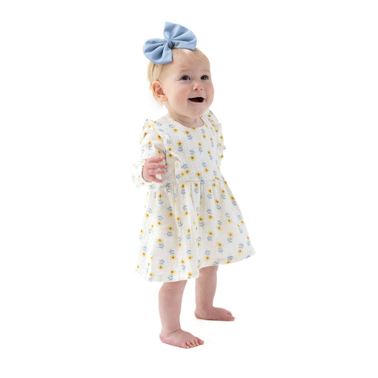 Ruffle Long Sleeve Bubble With Skirt Organic Cotton Muslin Angel Dear Everetts Place: Online Boutique