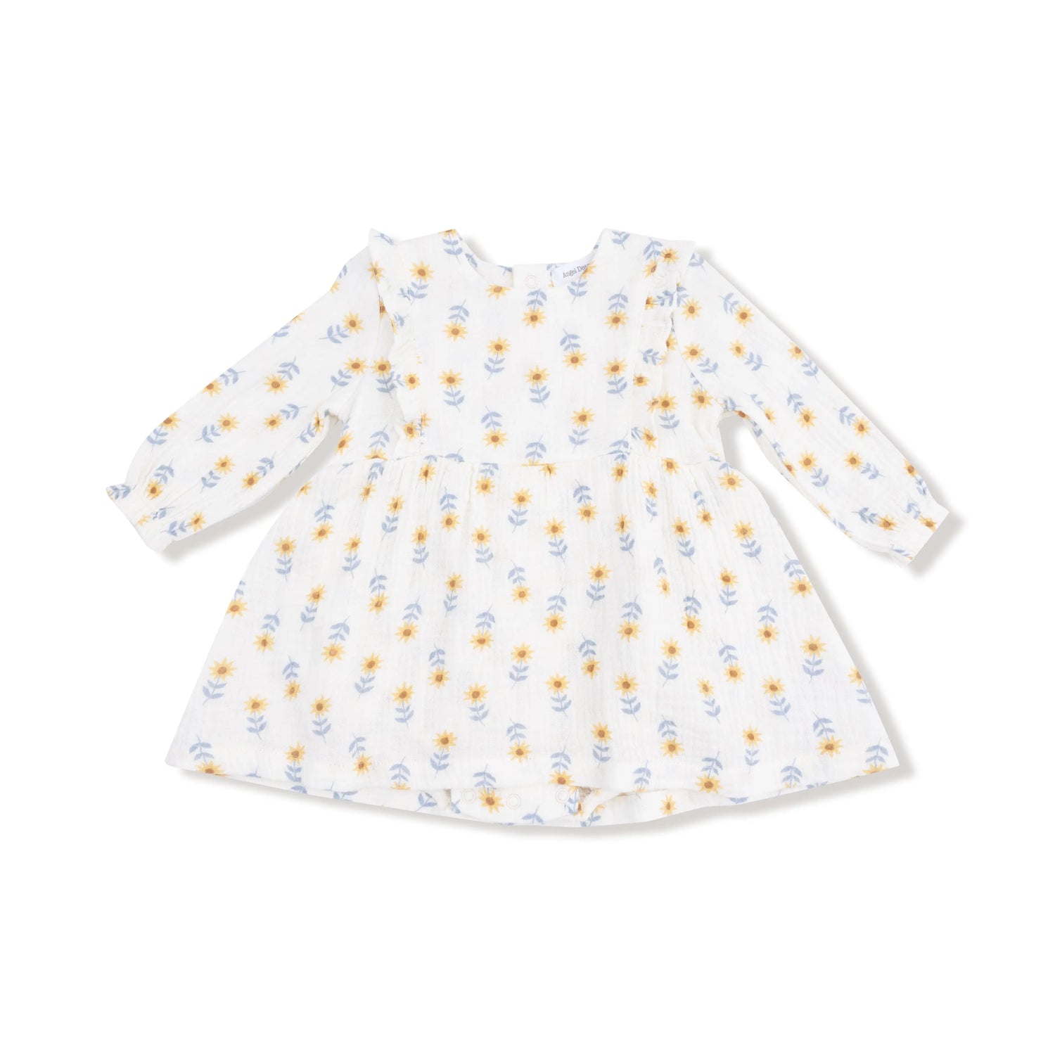 Angel Dear Ruffle Long Sleeve Bubble With Skirt Organic Cotton Muslin - Apparel & Accessories > Clothing > Baby & Toddler Clothing > Baby One-Pieces 972