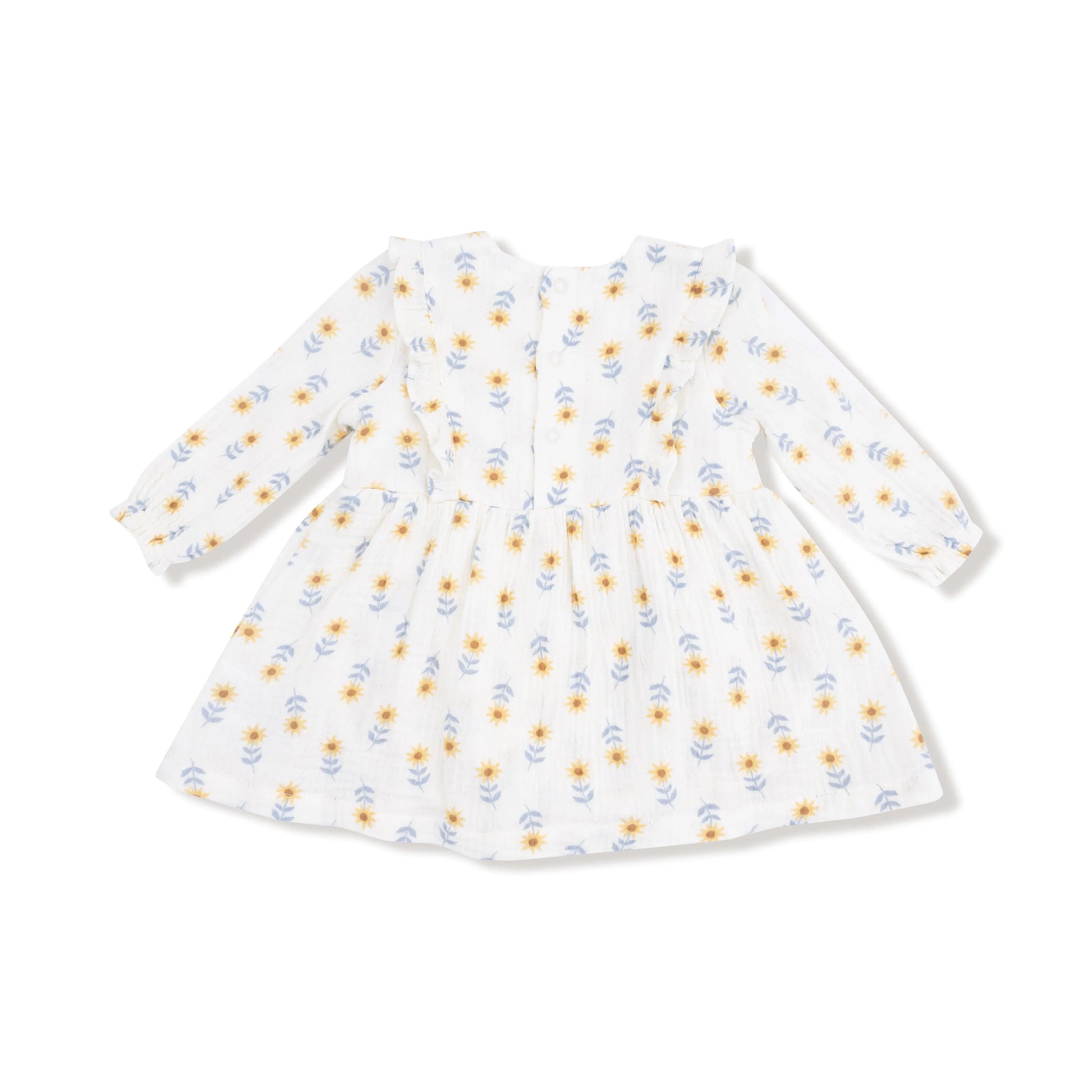 Ruffle Long Sleeve Bubble With Skirt Organic Cotton Muslin Angel Dear Everetts Place: Online Boutique