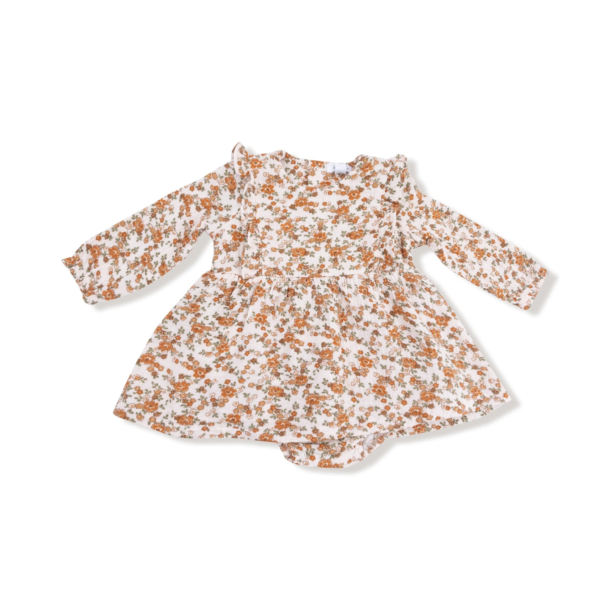 Ruffle Long Sleeve Bubble With Skirt Organic Cotton Muslin Angel Dear Everetts Place: Online Boutique