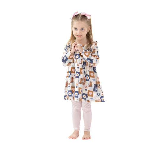 Ruffle Long Sleeve Organic Cotton Dress and Legging Set Angel Dear Everetts Place: Online Boutique