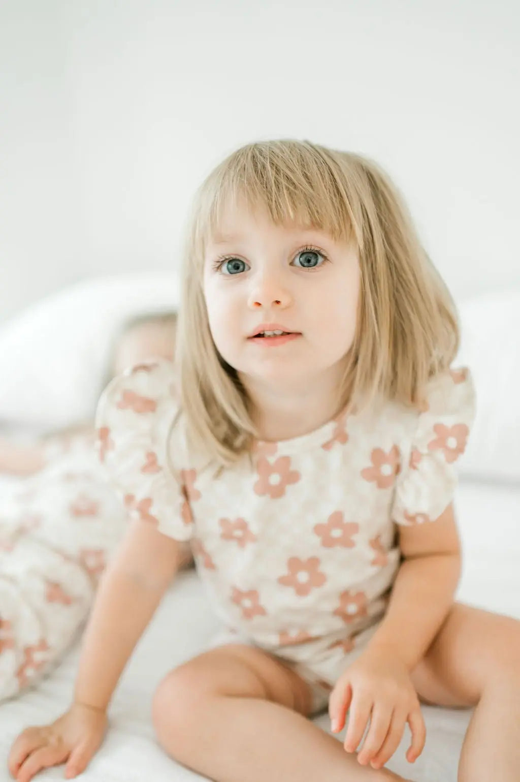 Harp Angel Boutique Organic Cotton Checkered Daisy Ruffle Short Set for Comfortable Girls - Apparel & Accessories > Clothing > Outfit Sets Set