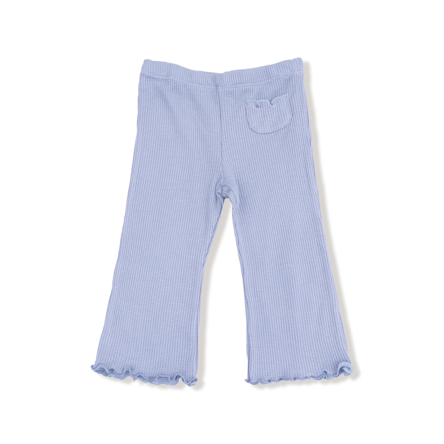 Ruffle Shoulder Rib Shirt and Waffle Flare Pant Set Angel Dear Everetts Place: Online Boutique