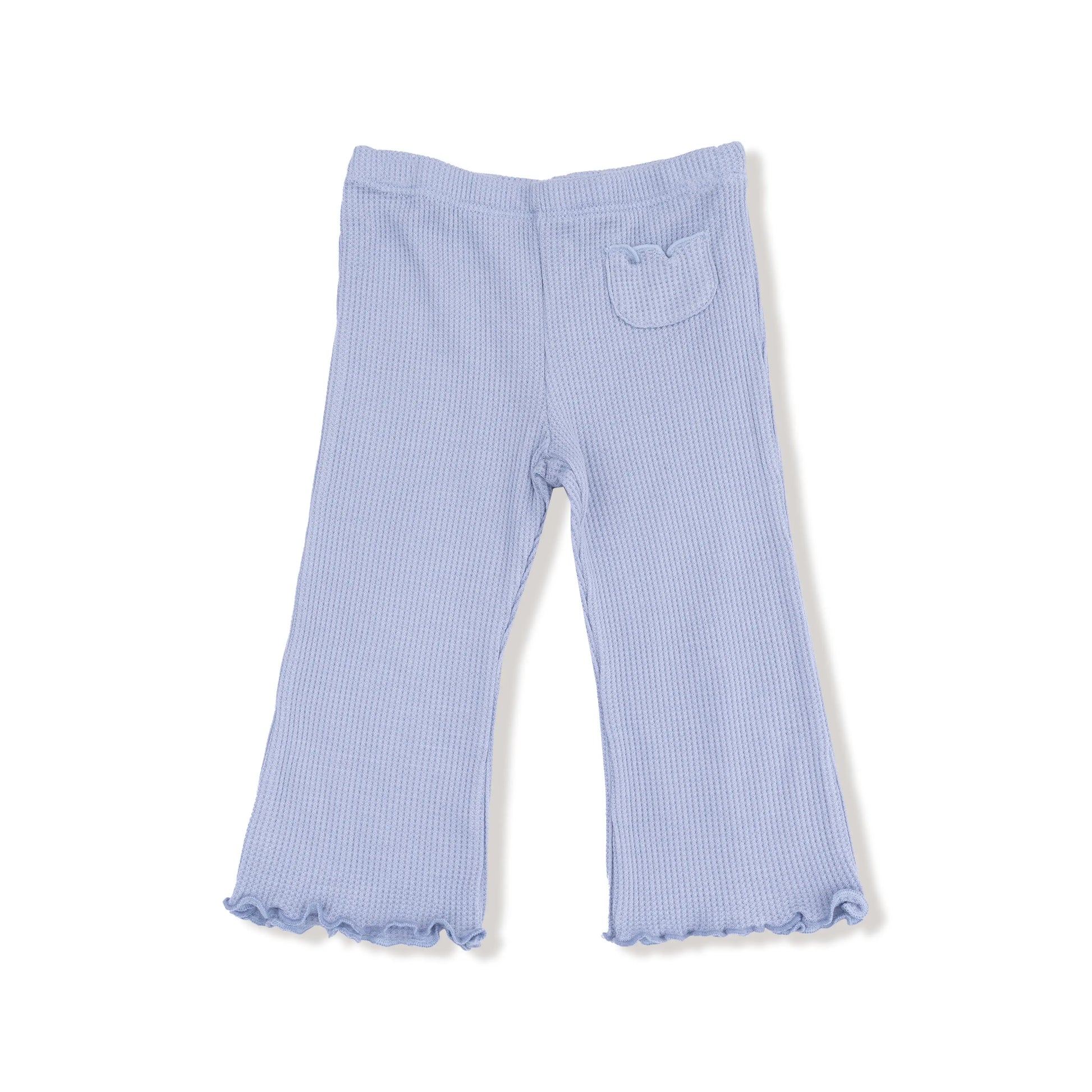 Ruffle Shoulder Rib Shirt and Waffle Flare Pant Set Angel Dear Everetts Place: Online Boutique