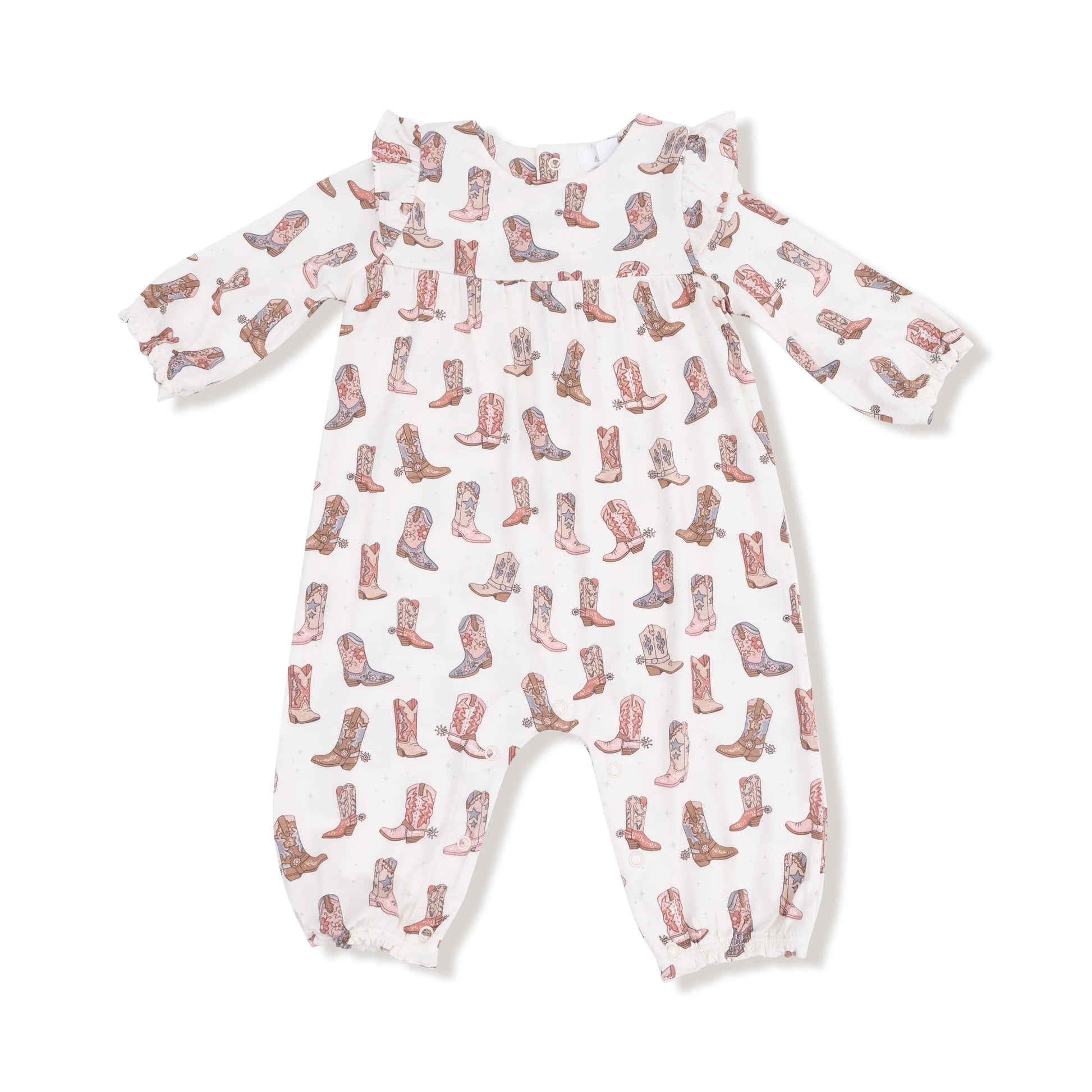 Ruffle Sleeve Romper Baby Girls Bamboo Viscose Angel Dear Angel Dear Everetts Place: Online Boutique