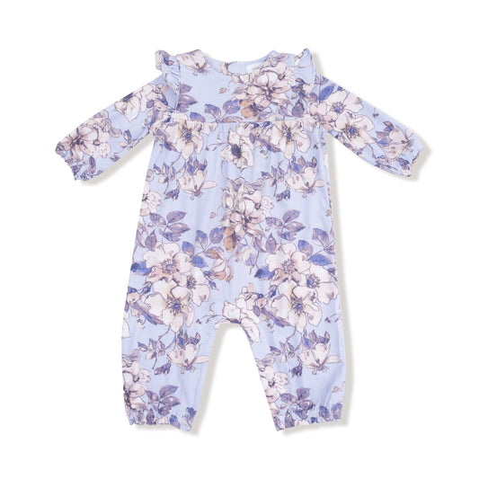Ruffle Sleeve Romper For Baby Girls Soft Bamboo Viscose Angel Dear Everetts Place: Online Boutique