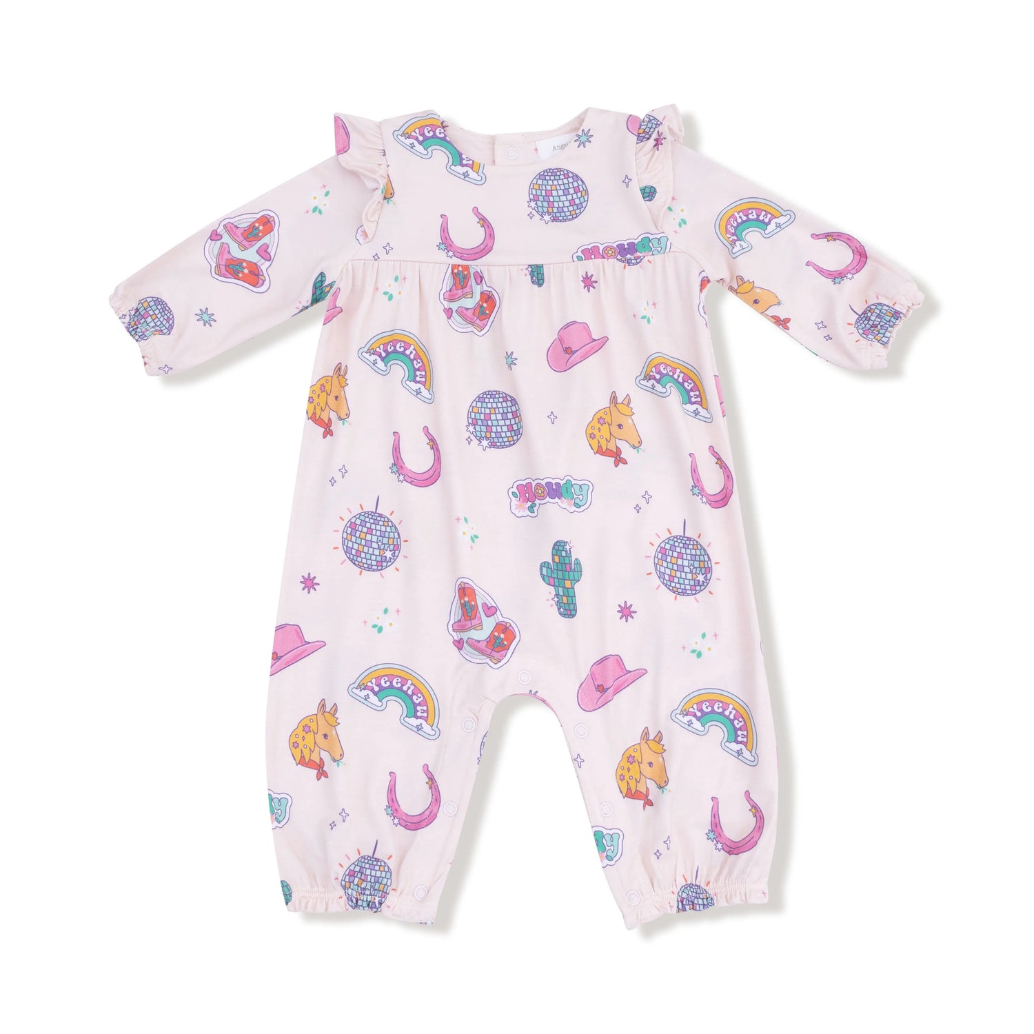 Angel Dear Ruffle Sleeve Romper For Baby Girls Soft Bamboo Viscose - Apparel & Accessories > Clothing > Baby & Toddler Clothing > Baby One-Pieces 100