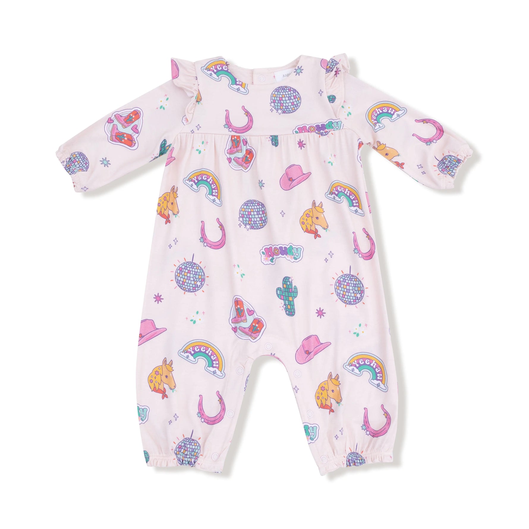 Angel Dear Ruffle Sleeve Romper For Baby Girls Soft Bamboo Viscose - Apparel & Accessories > Clothing > Baby & Toddler Clothing > Baby One-Pieces 100