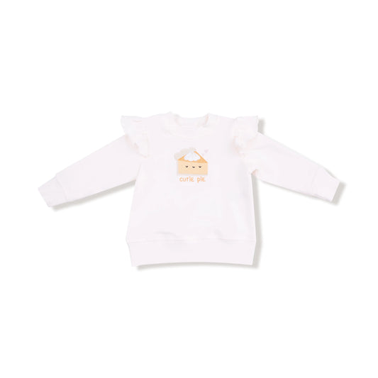 Ruffle Sweatshirt For Baby With Cutie Pie Embroidery Angel Dear Everetts Place: Online Boutique