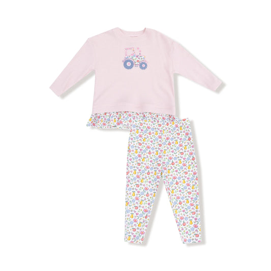 Ruffle Top And Bamboo Legging Set With Tractor Applique Angel Dear Everetts Place: Online Boutique