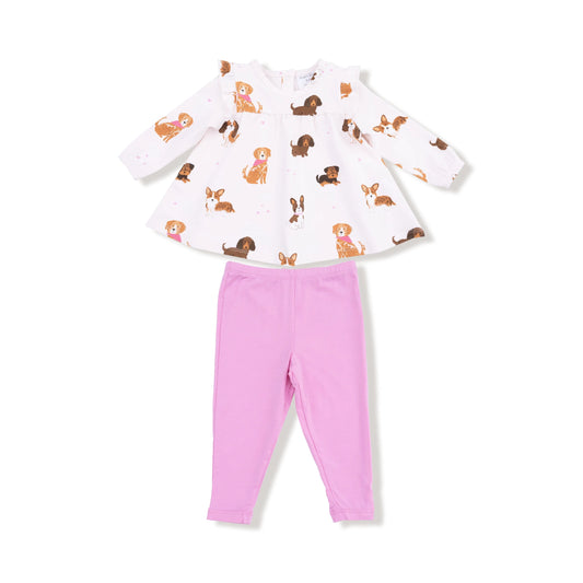 Ruffle Top Tunic and Bamboo Legging Set for Girls Cozy Fall Angel Dear Everetts Place: Online Boutique