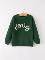 Rylee Faith Designs Rylee Faith Christmas Green Jelly Girls Pullover Sweater - Everetts Place Boutique - 