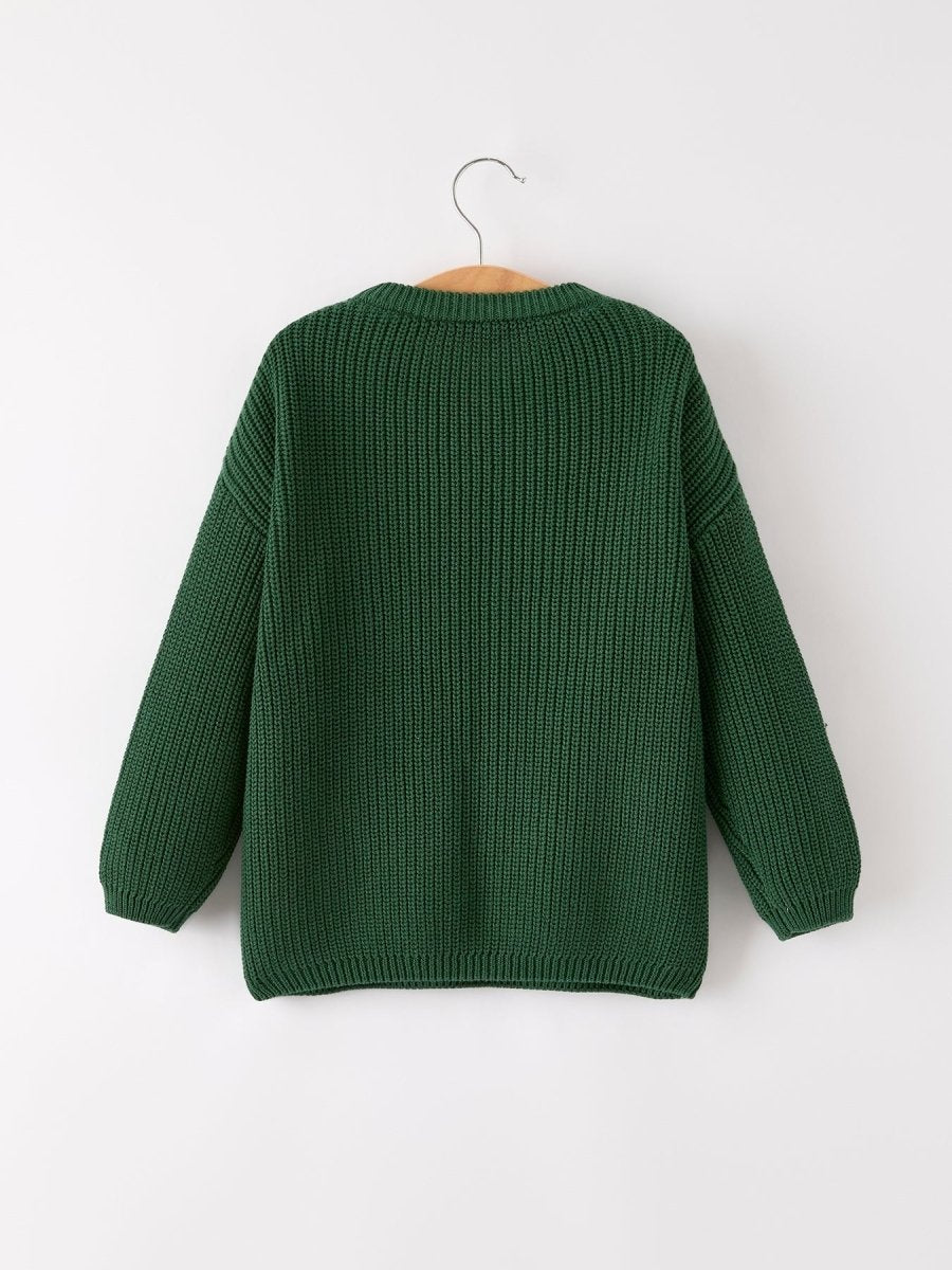 Rylee Faith Designs Rylee Faith Christmas Green Jelly Girls Pullover Sweater - Everetts Place Boutique - 