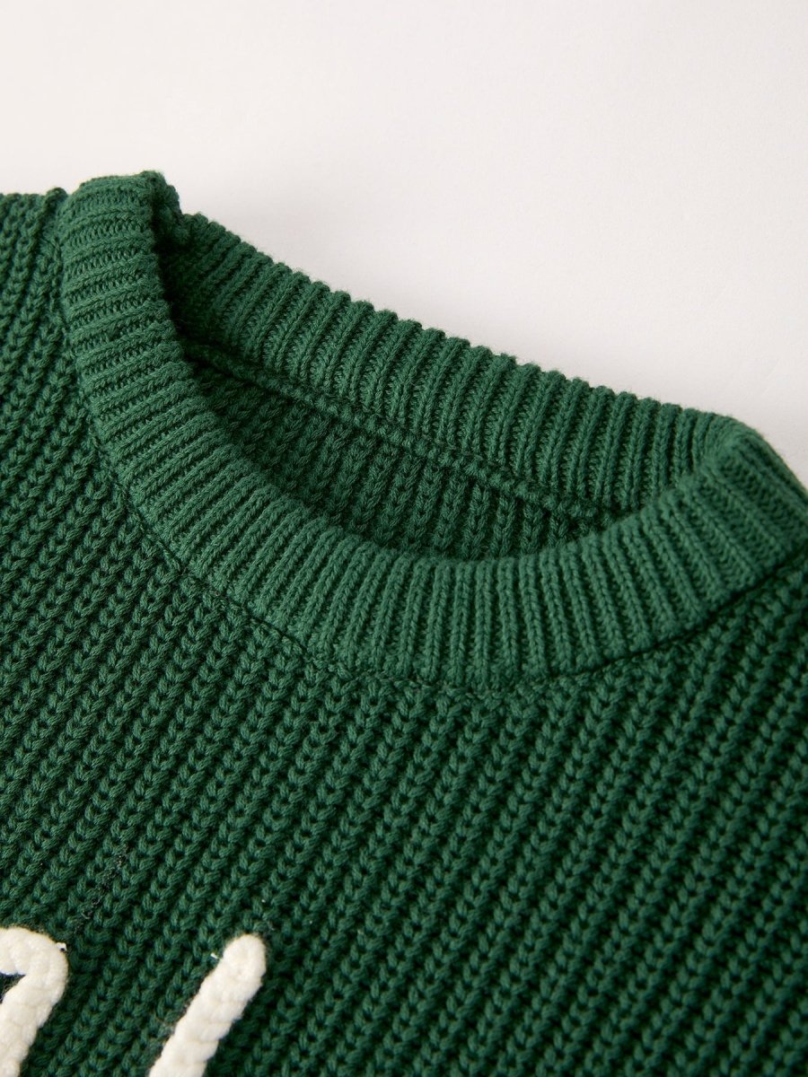 Rylee Faith Designs Rylee Faith Christmas Green Jelly Girls Pullover Sweater - Everetts Place Boutique - 