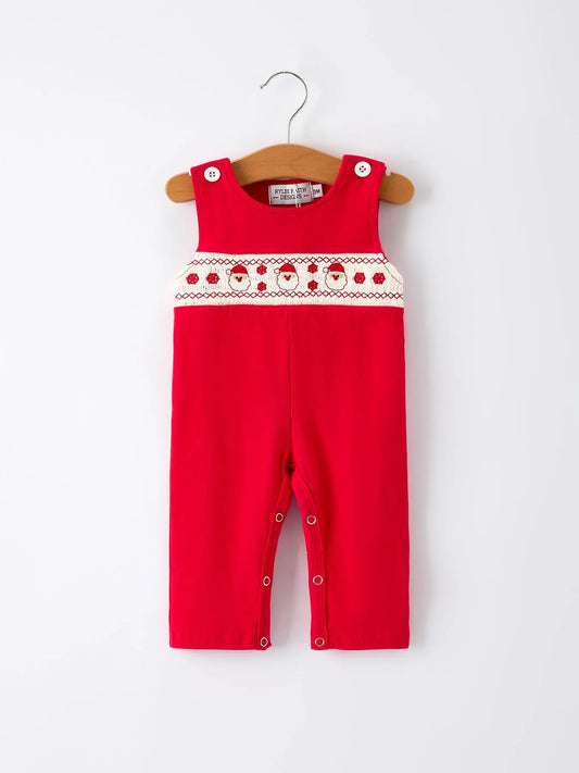 Rylee Faith Christmas Smocked Embroidery Baby Boys Romper Rylee Faith Designs Everetts Place: Online Boutique
