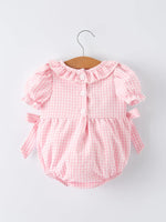 Rylee Faith Designs Baby Girls Summer Crocodile Embroidered Smocked Romper - 