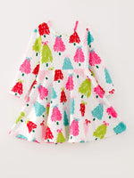 Rylee Faith Designs Rylee Faith Festive Christmas Tree Print Long Sleeve Dress - Apparel & Accessories > Clothing > Dresses Dress