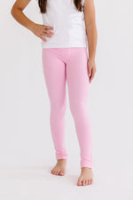 Mila & Rose organic bubblegum pink baby leggings.