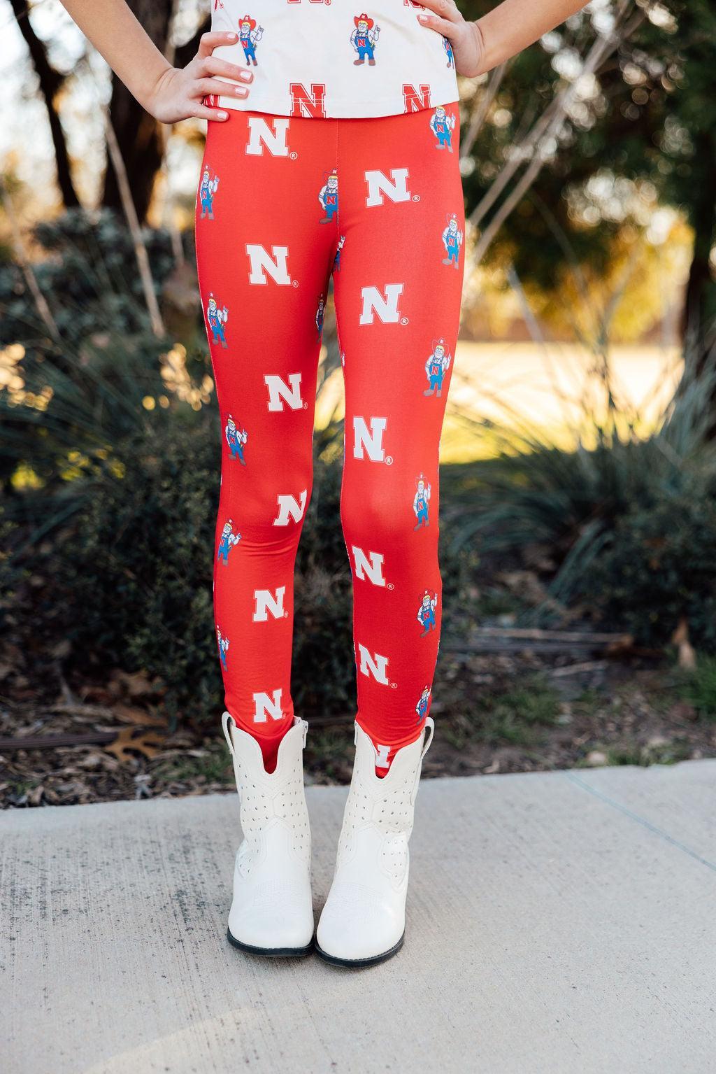 Mila & Rose Herbie Husker Nebraska Red baby leggings