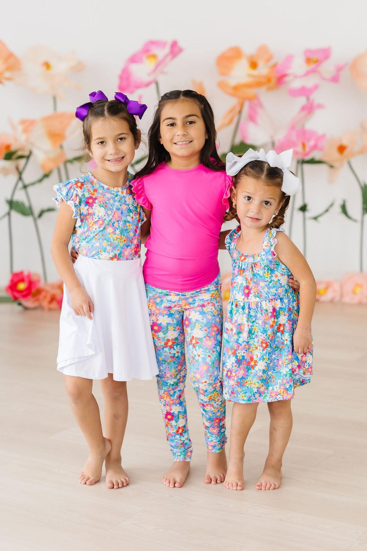 Mila & Rose Preppy Floral Short Sleeve Ruffle Tee