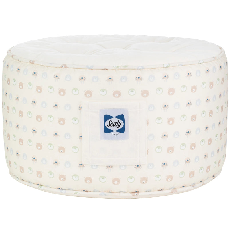 Sealy Pouf - Beige Animal Faces Goosewaddle® | Newborn Baby Blankets Toys Teethers Bibs & More