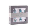 Newcastle Classics Robot Cotton Muslin Crib Sheet with Soft Breathable Fabric for Infants - Home & Garden > Linens & Bedding > Bedding > Bed Sheets Cotton Crib Sheet