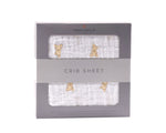 Teddy Bear Cotton Muslin Crib Sheet by Newcastle Classics at Everetts Place