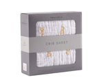Teddy Bear Cotton Muslin Crib Sheet by Newcastle Classics at Everetts Place