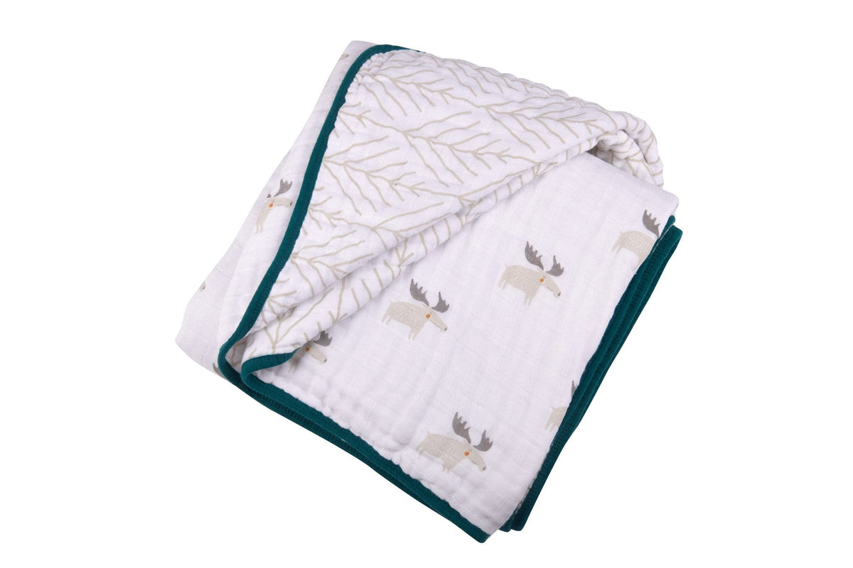 Mister Moose and Forest Arrow Cotton Muslin Newcastle Blanket by Newcastle Classics