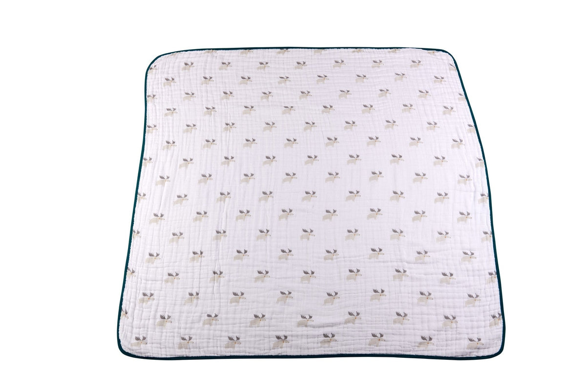 Mister Moose and Forest Arrow Cotton Muslin Newcastle Blanket by Newcastle Classics