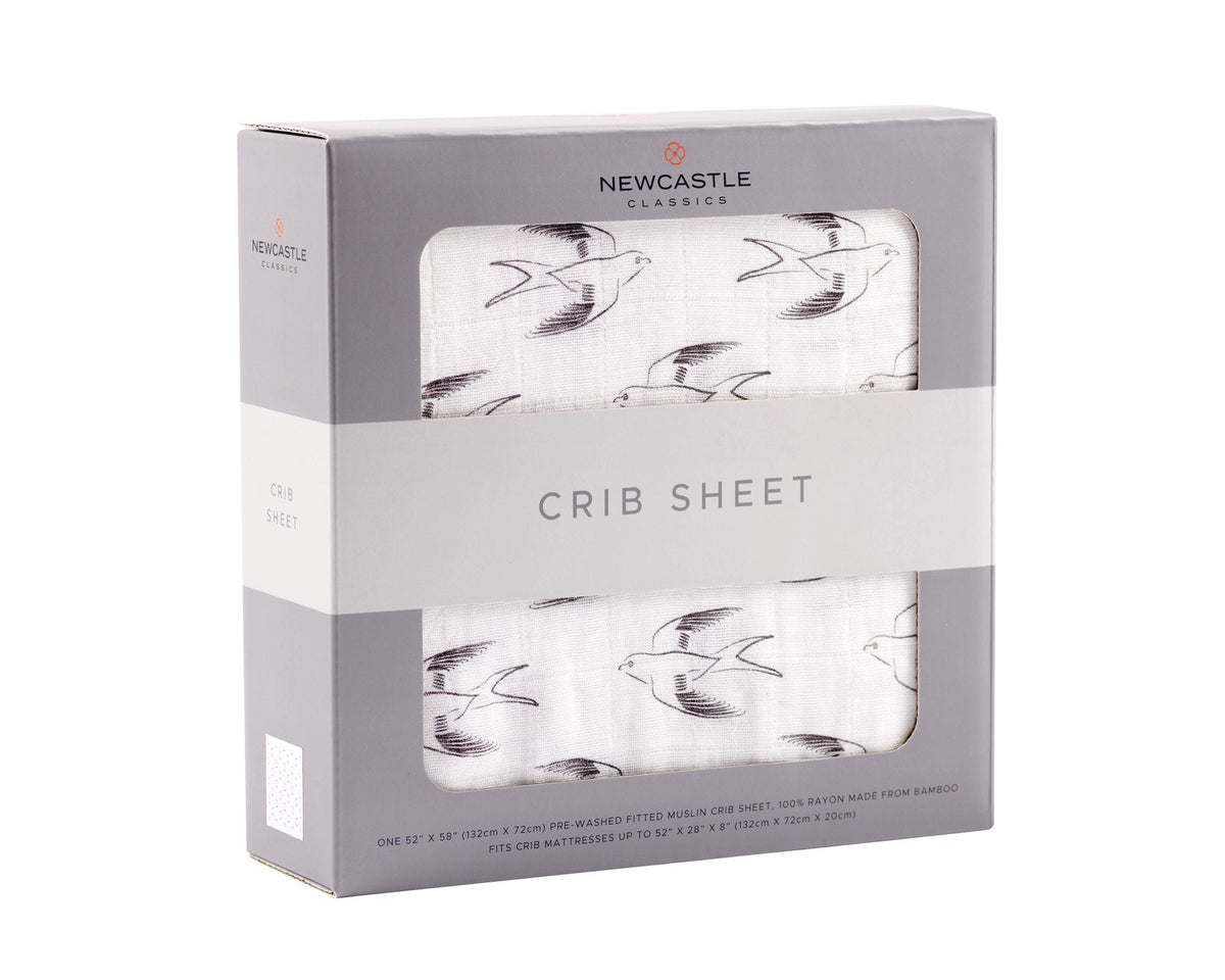Sparrows Cotton Muslin Crib Sheet by Newcastle Classics at Everetts Place