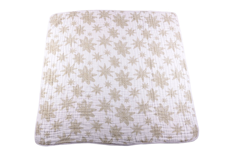 Boho Fields Cotton Muslin Newcastle Blanket with floral pattern.